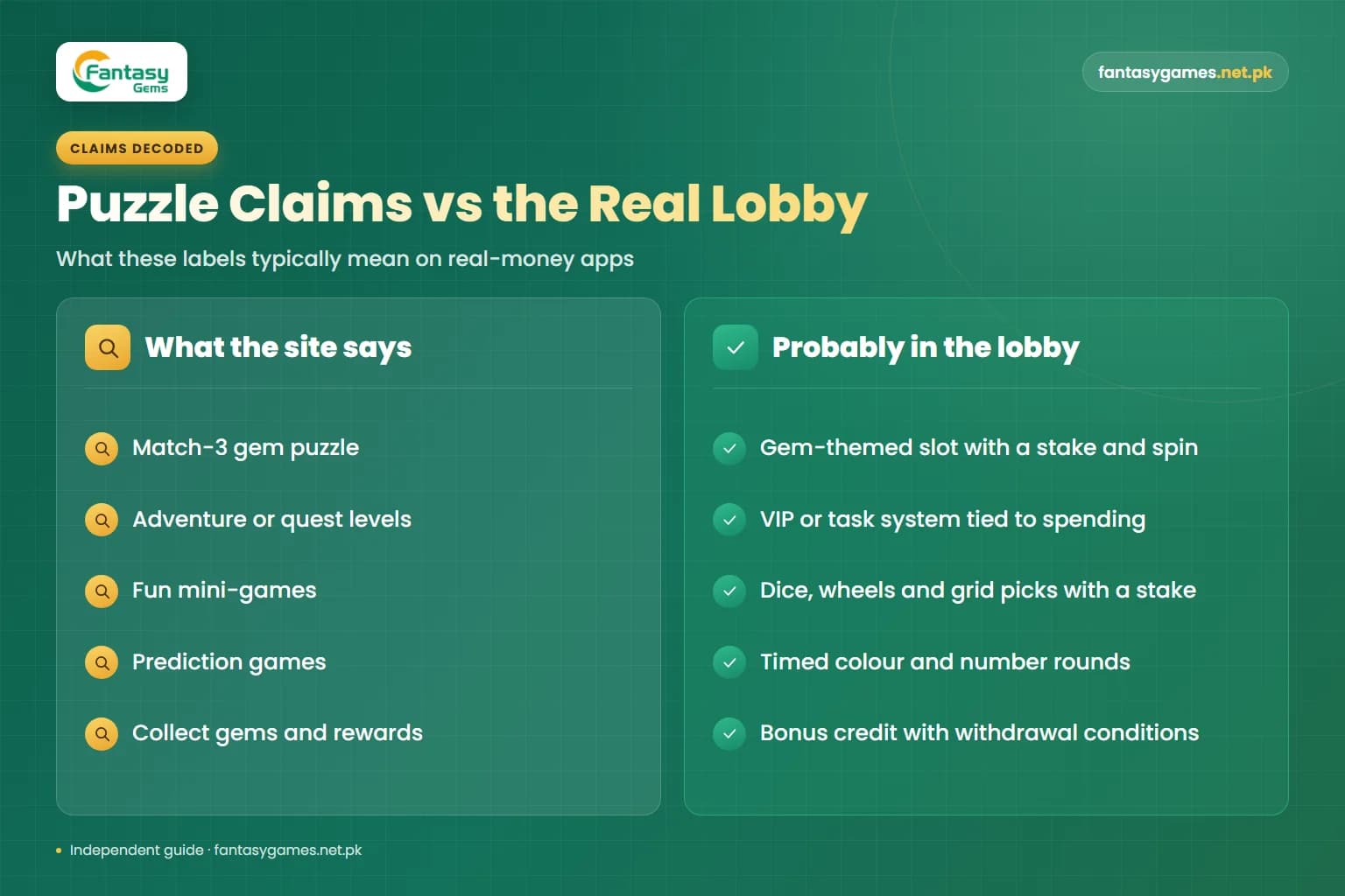 Fantasy Gems gem puzzle games claims compared with what the real-money lobby likely contains, such as slots and mini-games Fantasy Gems gem puzzle games claims compared with what the real-money lobby likely contains, such as slots and mini-games