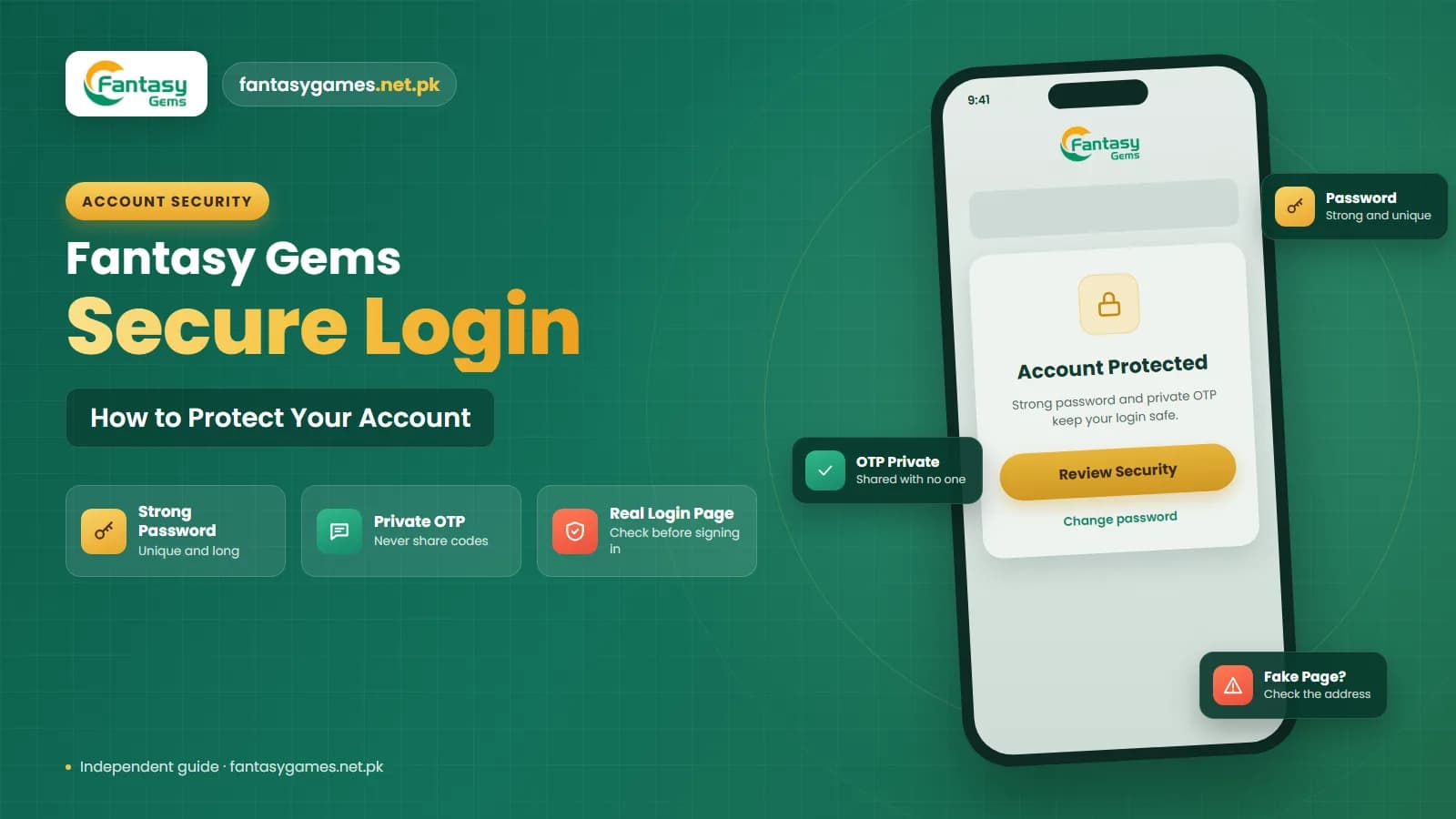 How to secure your Fantasy Gems login account with a strong password, private OTP codes and a checked login page How to secure your Fantasy Gems login account with a strong password, private OTP codes and a checked login page