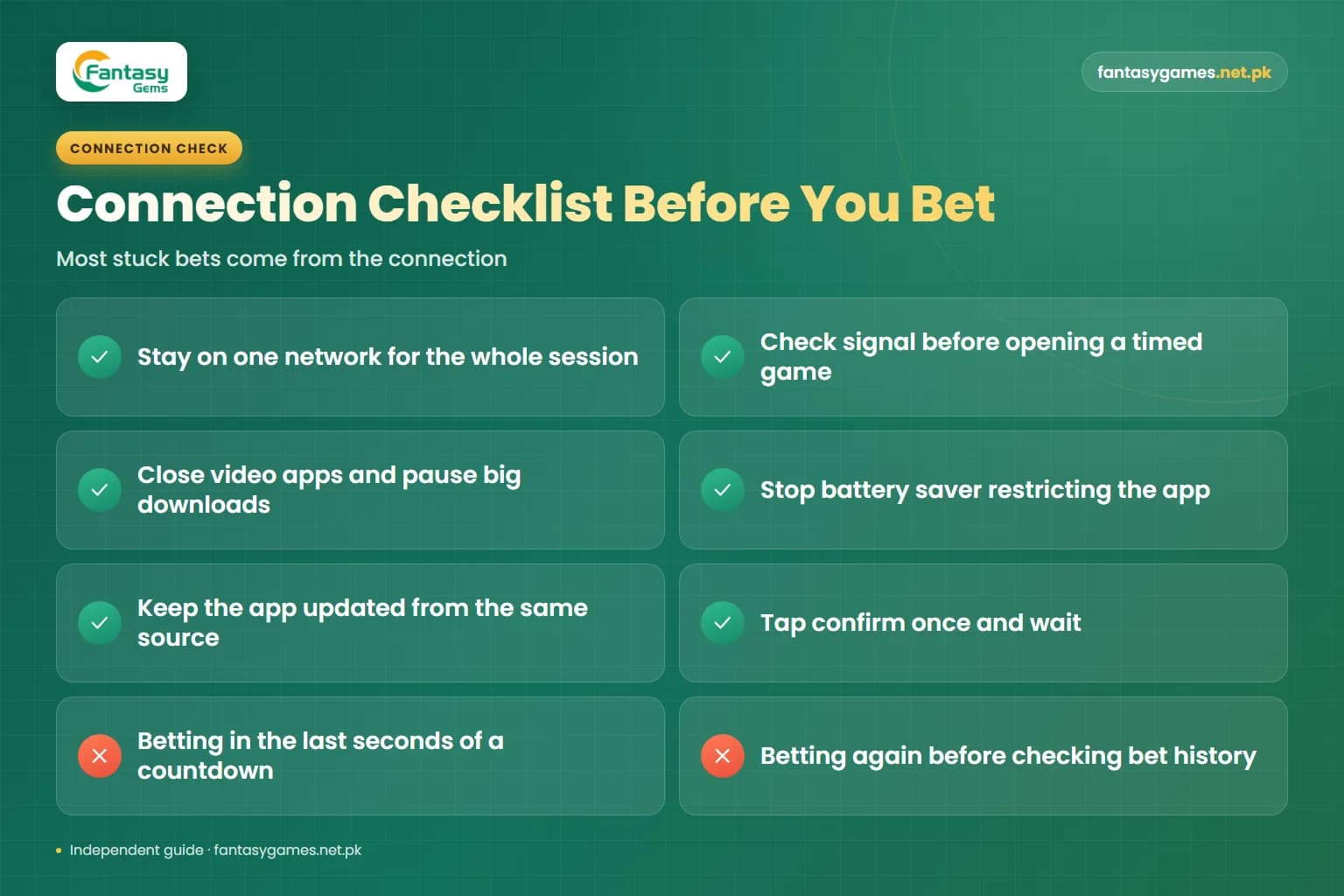 Connection checklist for a smooth Fantasy Gems online session, covering one stable network, signal and single confirm taps Connection checklist for a smooth Fantasy Gems online session, covering one stable network, signal and single confirm taps