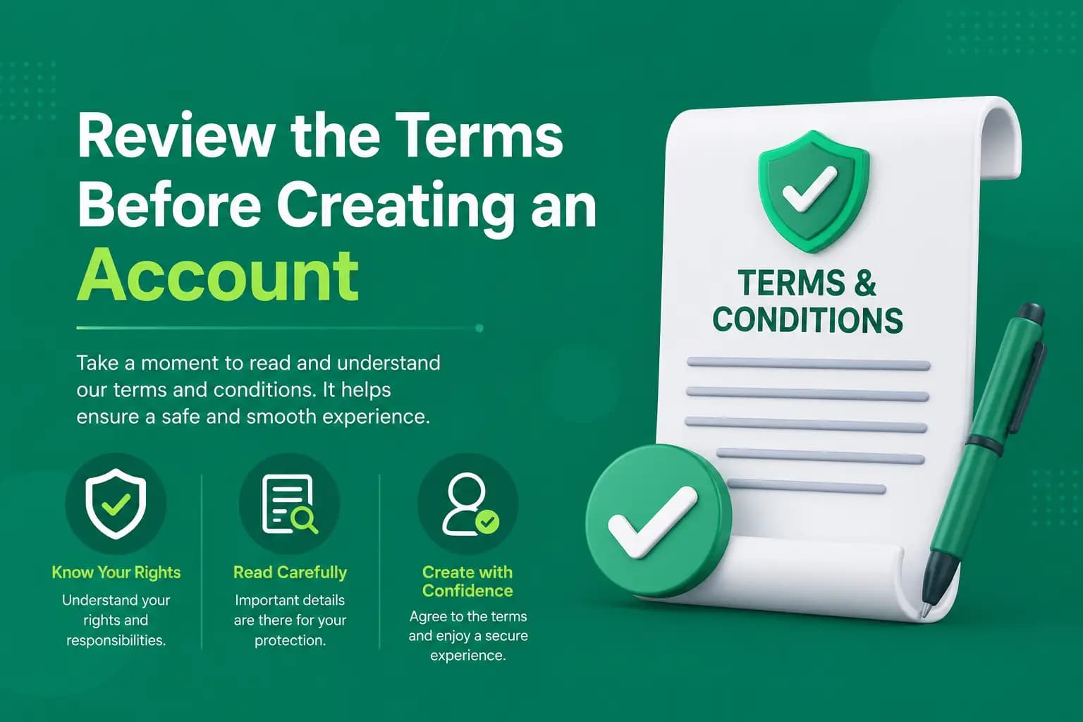 Graphic covering account eligibility, payments, bonuses and privacy terms to review before signup Graphic covering account eligibility, payments, bonuses and privacy terms to review before signup