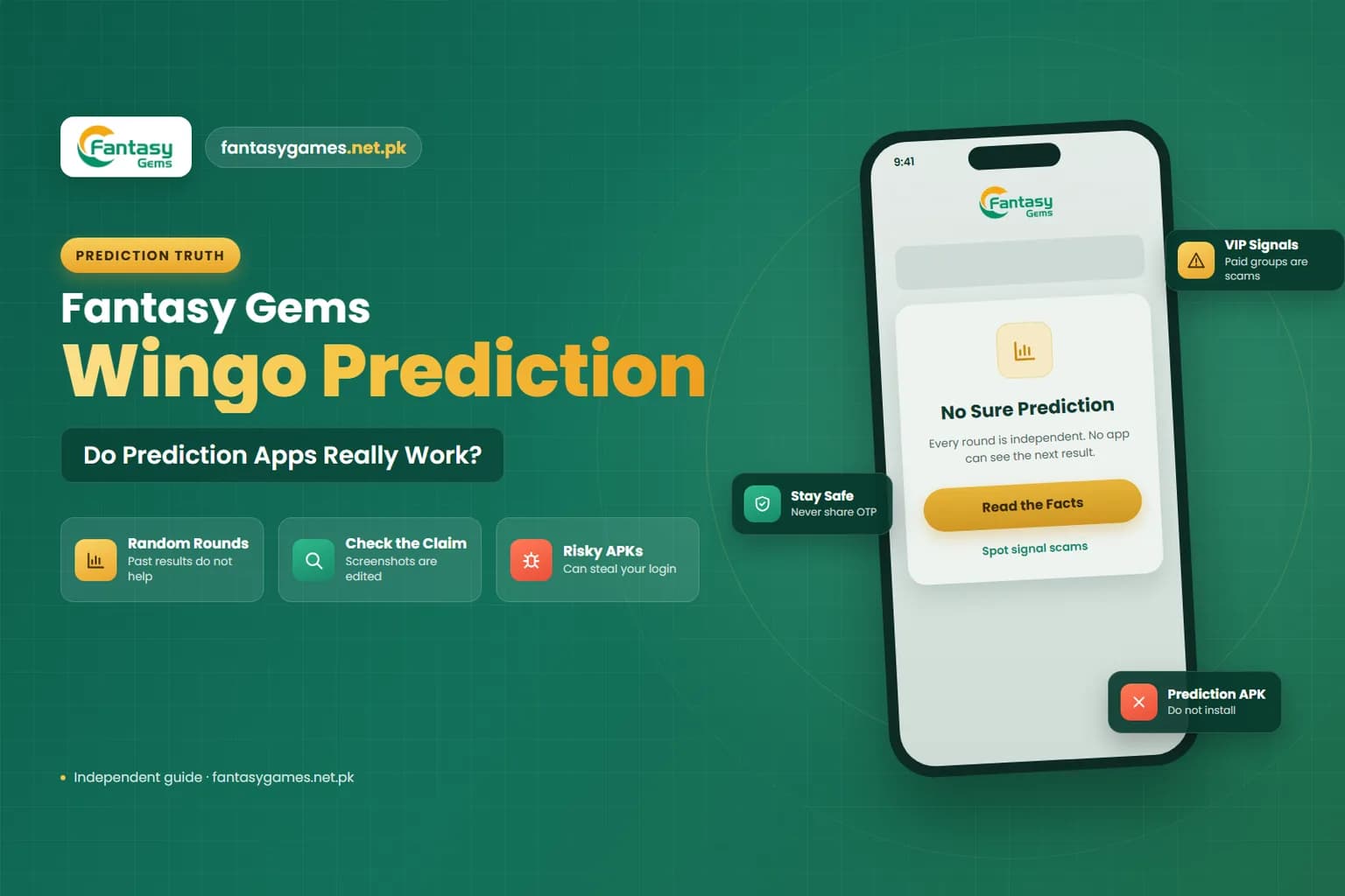 Fantasy Gems Wingo prediction app warning graphic explaining that prediction tools cannot see results Fantasy Gems Wingo prediction app warning graphic explaining that prediction tools cannot see results